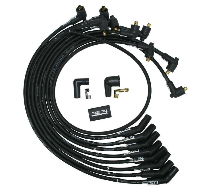 MOROSO Ultra 40 Plug Wire Set SBF 302  Un-Sleeved Blk 