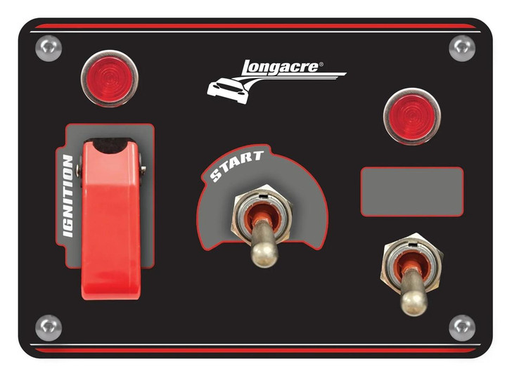 LONGACRE Ignition Panel Black w/ 1 Acc and Pilot Light 