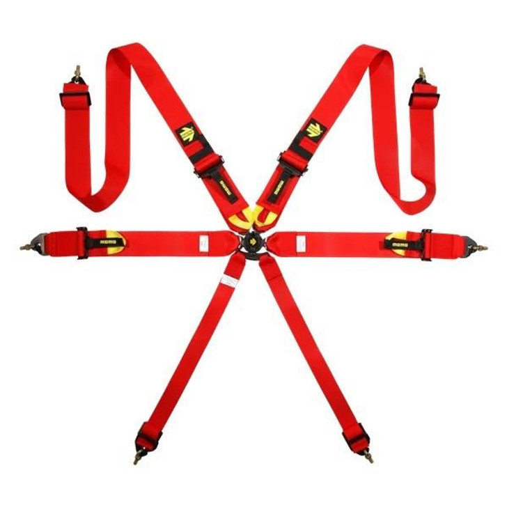 MOMO AUTOMOTIVE ACCESSORIES Corsa Harness 6 Point 3x3x2 Red Clip in Cam 