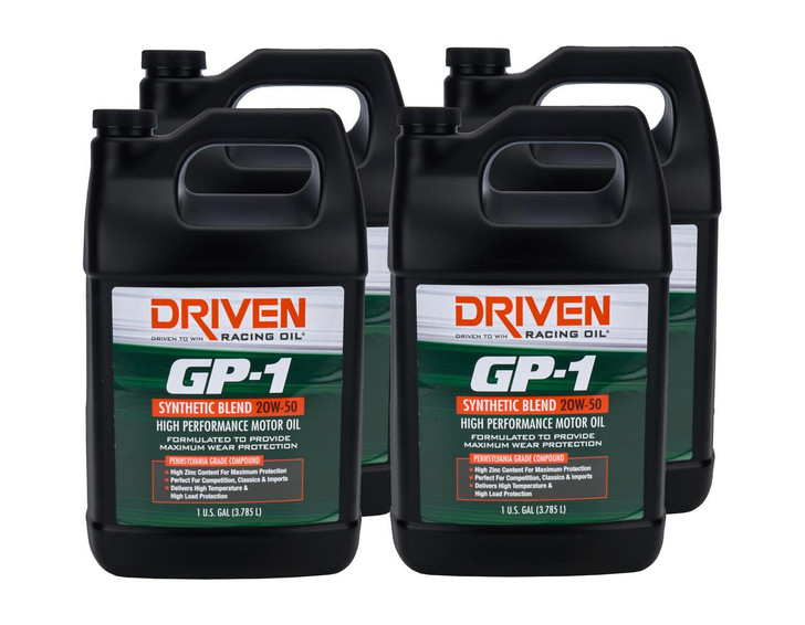 DRIVEN RACING OIL GP-1 20w50 SemiSynthetic Case 4 x 1 Gallon 