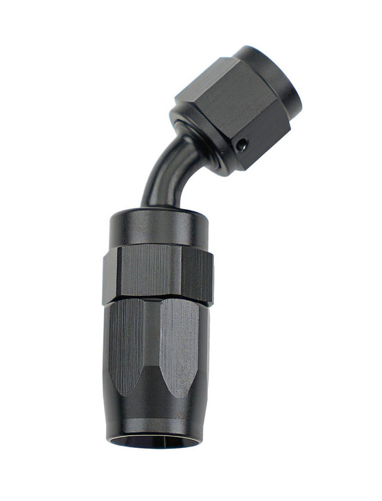 ALLSTAR PERFORMANCE Reusable Hose End Black 45 Deg Elbow -4 