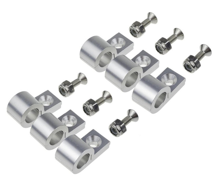 REDHORSE PERFORMANCE 1/4in Polished Aluminum Line Clamps 6/pkg 