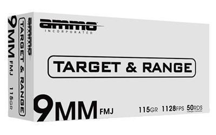  Ammo Inc Target & Range 9mm 115gr FMJ 500 Rounds 