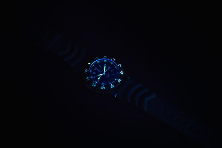  Smith & Wesson Diver Watch, Tritium, 45 mm, Black Rubber/Nylon Strap 