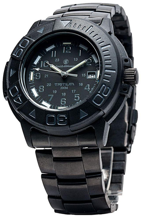  Smith & Wesson Diver Black with Tritium, Metal and Rubber Strap 