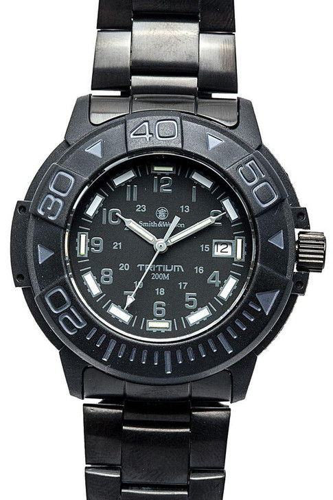  Smith & Wesson Diver Black with Tritium, Metal and Rubber Strap 