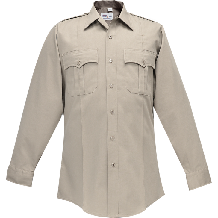 Flying Cross Command Long Sleeve Shirt W/ Zipper & Convertible Sport Collar 
