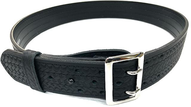Perfect Fit 2.25'' 4 Row Stitching Sam Browne Leather Belt w/ Chrome Buckle 