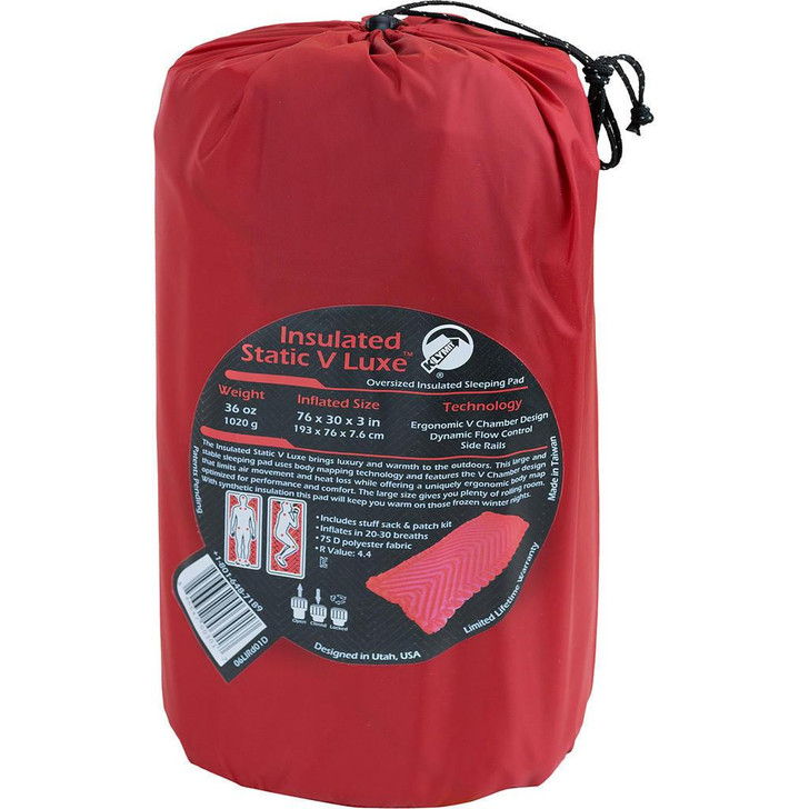  Klymit Insulated Static V Luxe Sleeping Pad Red 
