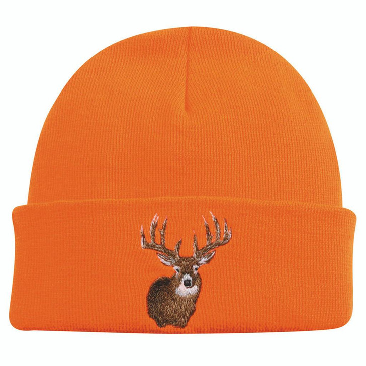  Outdoor Cap Knit Watch Cap W/deer Blaze Orange 