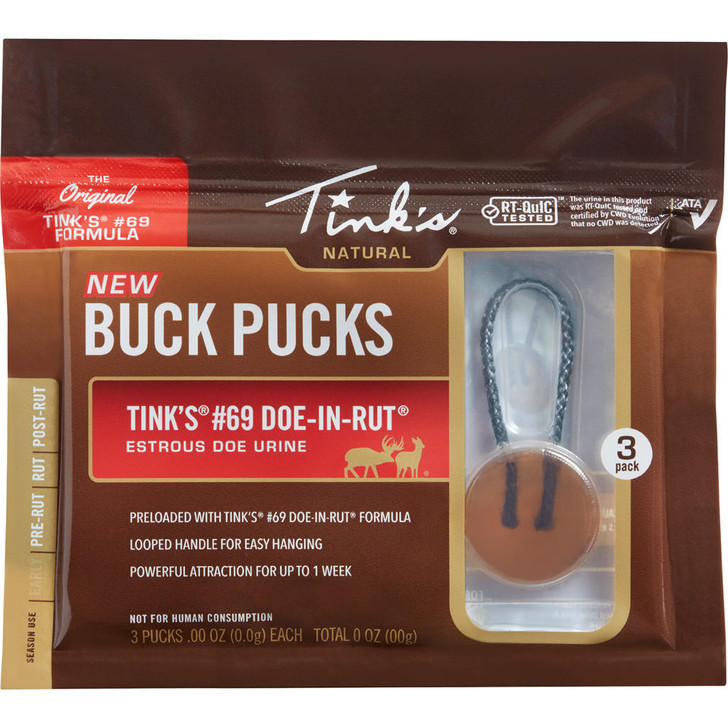 Tinks Buck Pucks #69 Natural Scent Hangers 3 Pk