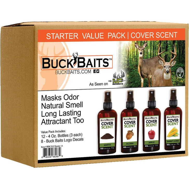  Buck Baits Cover Scent Starter Kit Earth/acorn/ Apple/ Corn 3 Oz. Ea. 