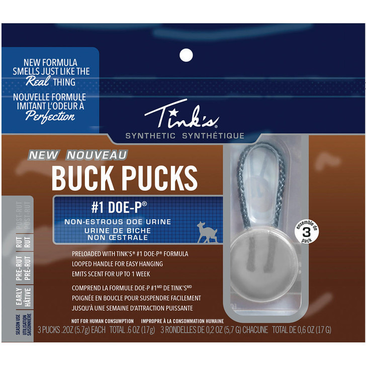 Tinks #1 Doe-p Synthetic Buck Puck Scent Hanger 3 Pk