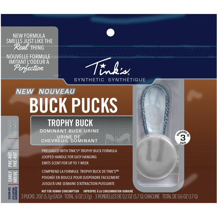 Tinks Trophy Buck Synthetic Puck Scent Hanger 3 Pk