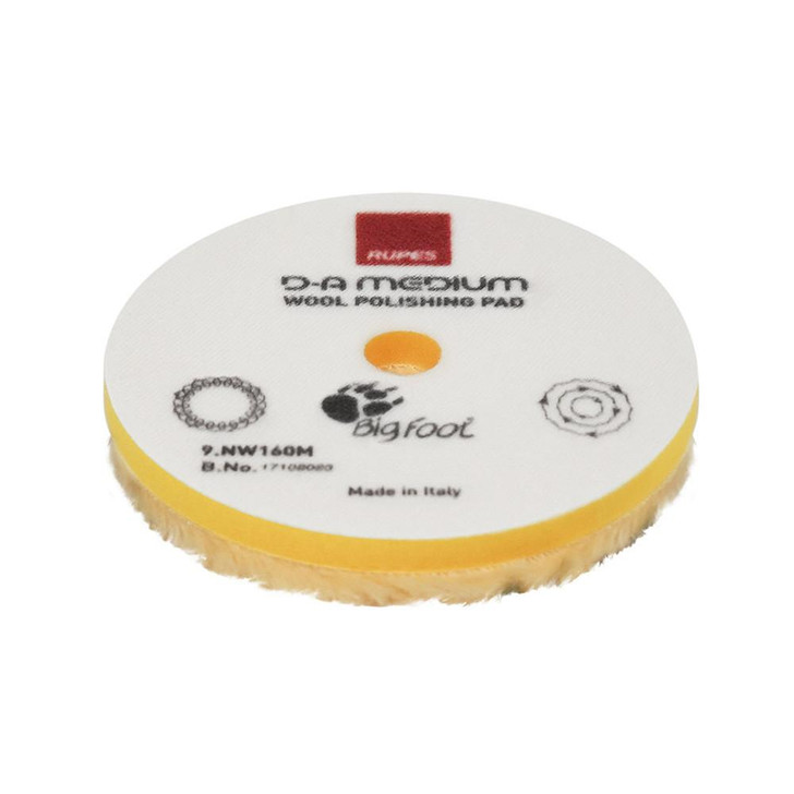  RUPES D-A Medium Wool Polishing Pad 160mm - Yellow 