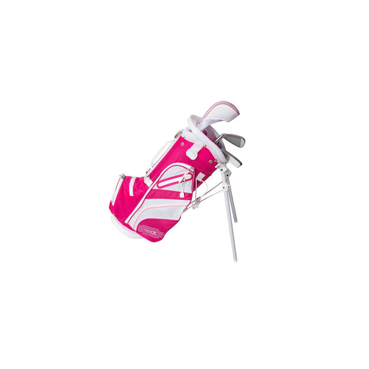 Merchants of Golf Tour X Size 0 Pink 3pc Jr Golf Set w Stand Bag