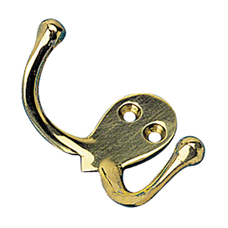  Sea-Dog Double Coat Hook - Cast Brass 