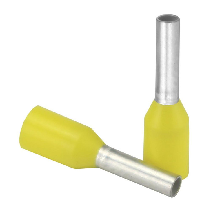 Pacer Group Pacer Yellow 18 AWG Wire Ferrule - 6mm Length - 25 Pack 