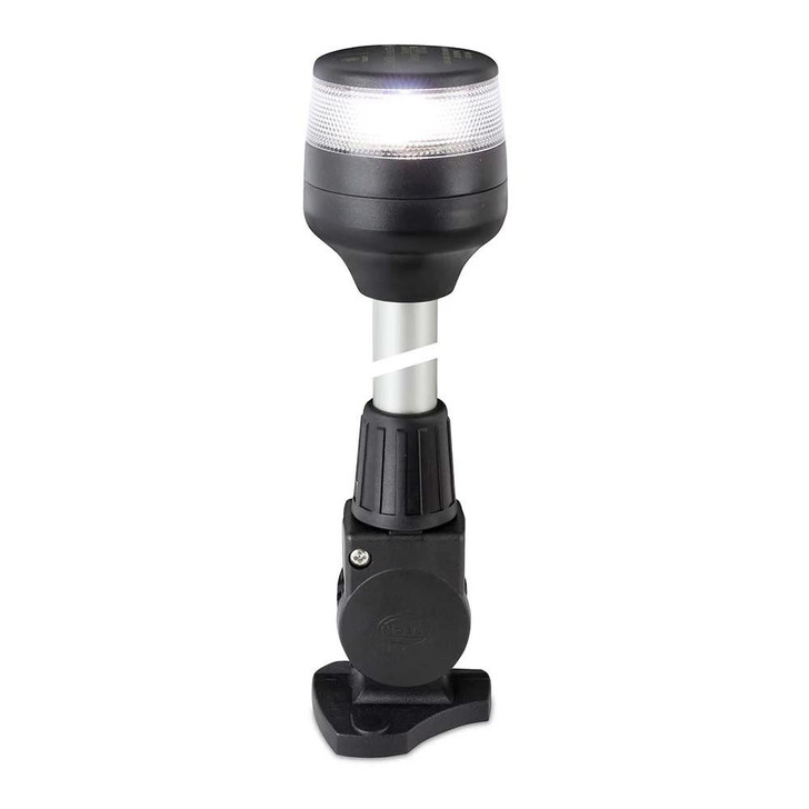  Hella Marine 2nm All Round White Fold Down Pole Navigation Lamp - 8" - Black Base 