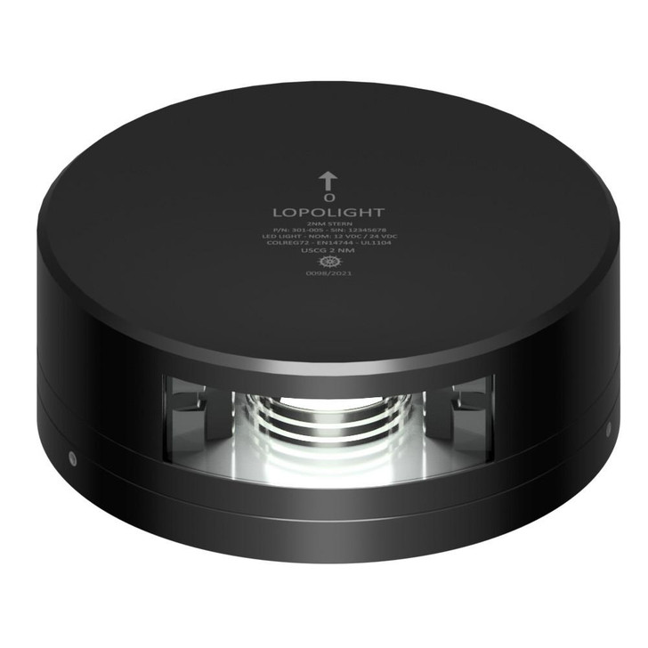  Lopolight Stern Light - 2NM - Black Housing w/FB Base 