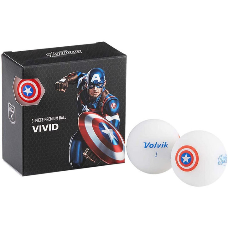  Volvik Marvel Golf Balls 4pk-Captain America 