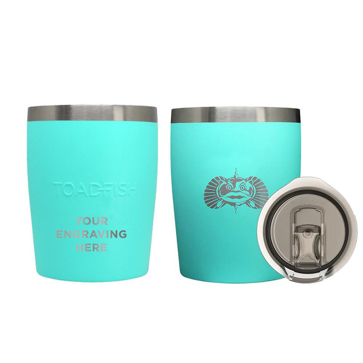  Toadfish Custom Engraved Non-Tipping 10oz Rocks Tumbler - Teal (MINIMUM ORDER QUANTITY OF 25) 