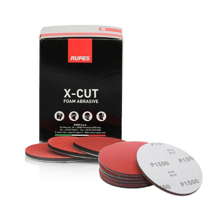 RUPES X-Cut Foam Abrasives 125mm/5" Disc P1500 Grit 1 Carton w/20 Discs