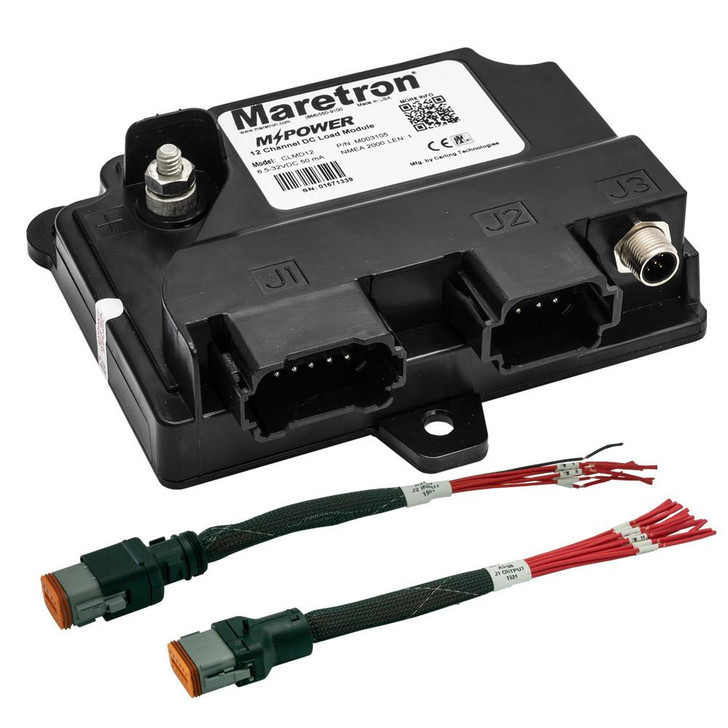  Maretron MPower 12 Channel DC Load Module NMEA 2K w/12" Pigtail Adapter Cable for J1 & J2 Connectors 