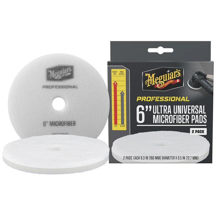  Meguiar's Professional 6" Ultra Universal Microfiber Pads *2-Pack 