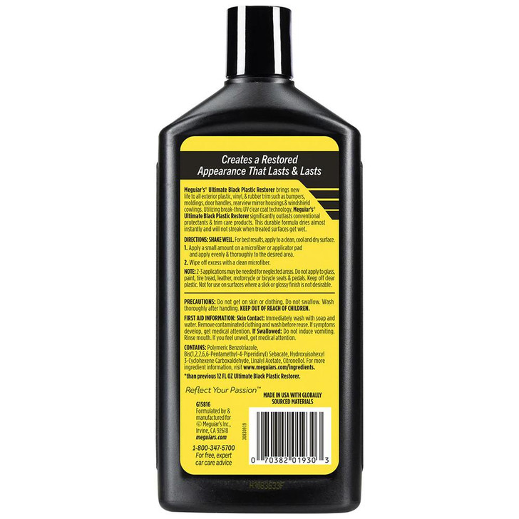  Meguiar's Ultimate Black Plastic Restorer - 16oz 