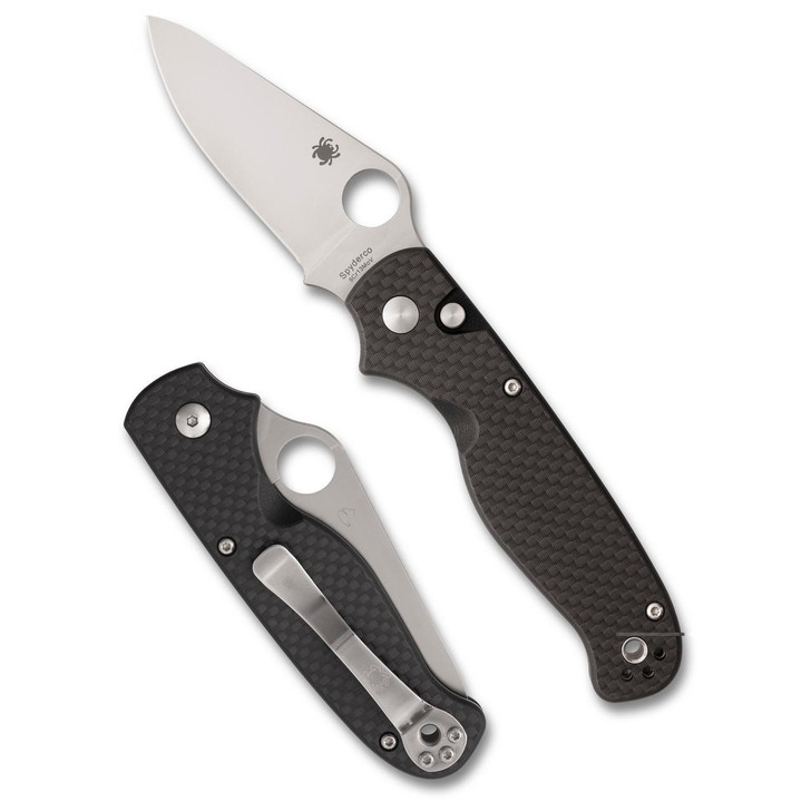  Spyderco Buttonup Cf Pe 3.27" Bk/slv 