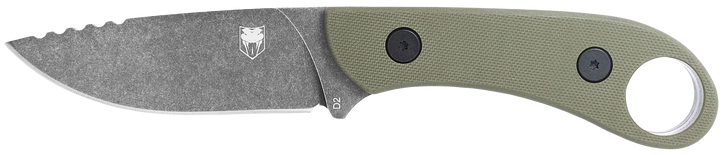 CobraTec Knives SD2DNSODGGEN2 Skinner Gen II 3.50" Fixed Plain Stonewashed D2 Steel Blade, 4.31" OD Green Textured G10 Scales Handle w/Finger Ring