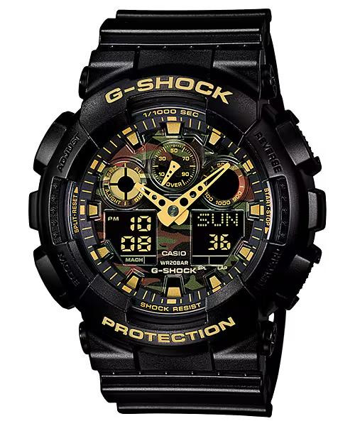 G-SHOCK/VLC DISTRIBUTION Casio G-Shock GA100CF-1A9 Tactical Watch – Black Camo Dial, Analog-Digital, 200M Water Resistant 