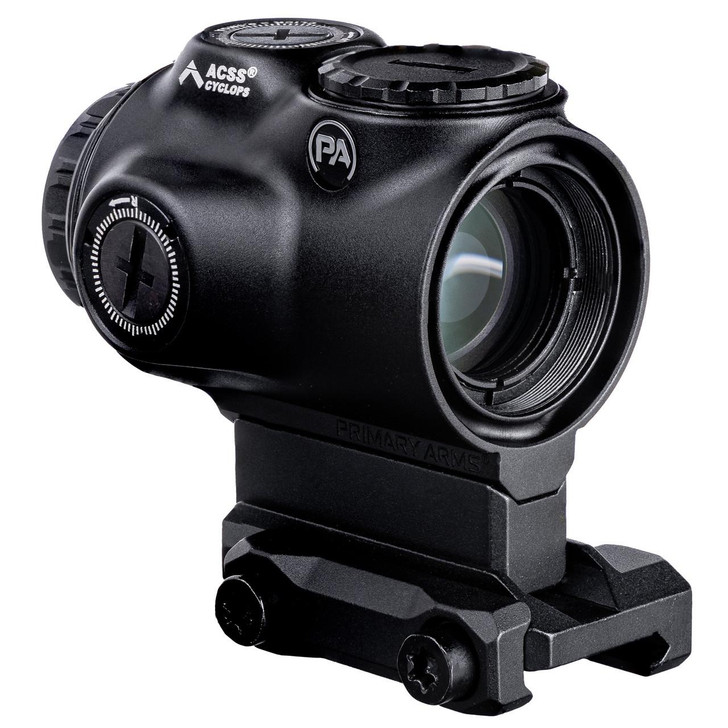  Primary Arms GLx Micro Prism Sight 20.5MM Objective 1X Magnification Green Illuminated ACSS Cyclops Gen 3 Reticle Fits Mini ACOG Mount Black 