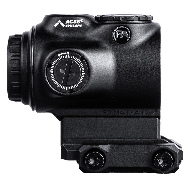  Primary Arms GLx Micro Prism Sight 20.5MM Objective 1X Magnification Green Illuminated ACSS Cyclops Gen 3 Reticle Fits Mini ACOG Mount Black 