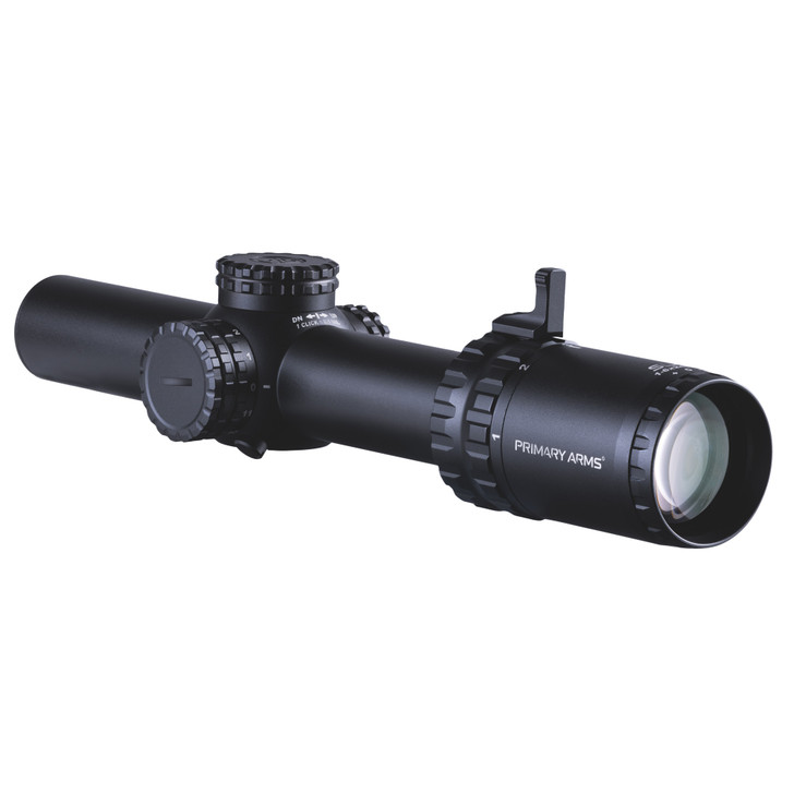 Primary Arms SLx Gen IV Rifle Scope 24MM Objective 1-6X Magnification 30mm Main Tube Second Focal Plane Green Illuminated ACSS NOVA Fiber Wire Reticle .1 MRAD Black