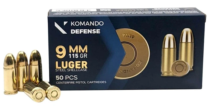 DICKINSON Dickinson 9mm 115gr FMJ Steel Cased Ammo 1,000 Rounds 