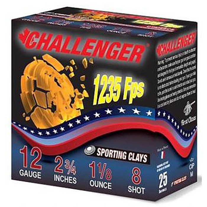 Sporting Clay 12 GA 2-3/4" 1-1/8oz #8 Shot 1235 FPS 250/Case