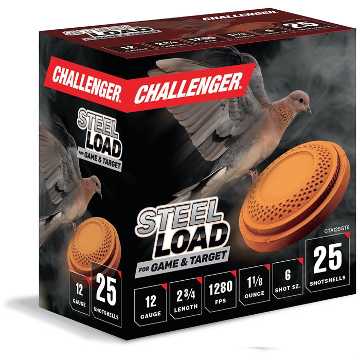 Steel Game & Target 12GA 2-3/4" 1-1/8oz #6 Steel Shot 250/Cs