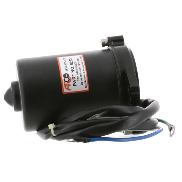  ARCO Marine Replacement Outboard Tilt Trim Motor - Yamaha, 2-Wire, 3 Bolt, Flat Blade Shaft 
