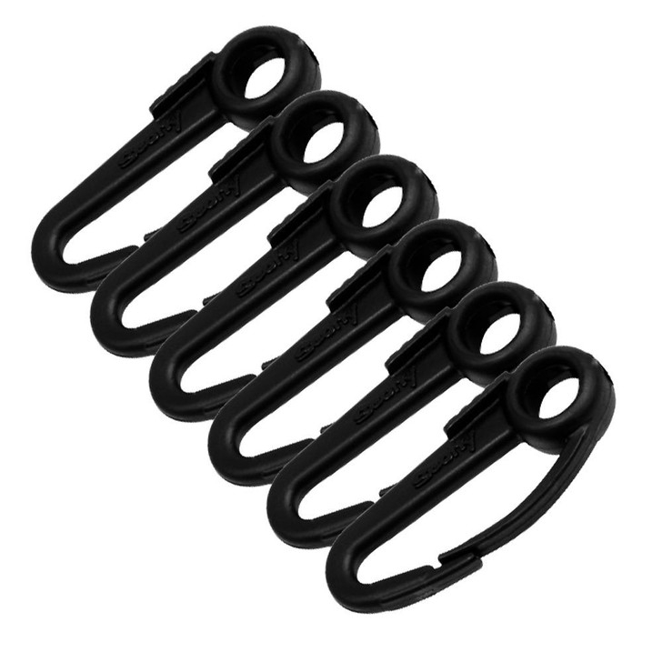  Scotty Nylon Snap Hook Black 6-Pack 