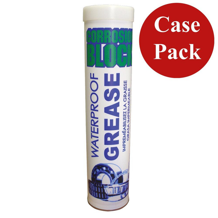  Corrosion Block High Performance Waterproof Grease - 14oz Cartridge - Non-Hazmat, Non-Flammable & Non-Toxic *Case of 10* 