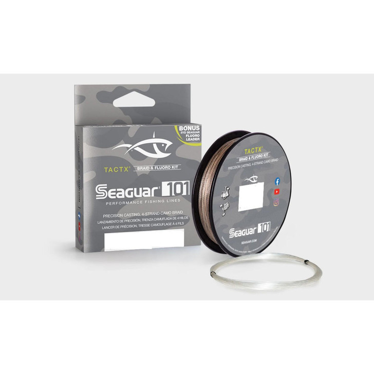 Seaguar 101 TactX 10TCX300 Braid w Fluoro Leader 300 Yds