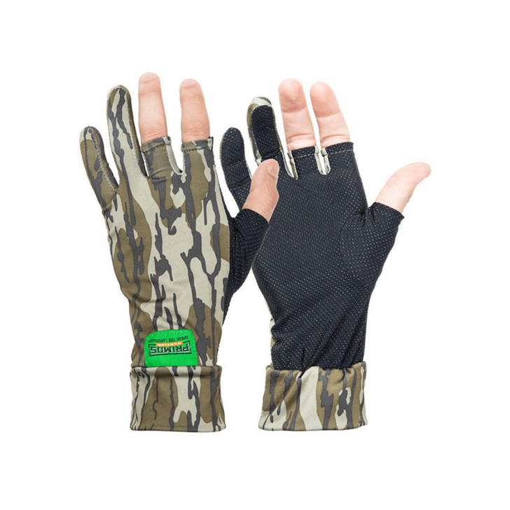 Primos Stretch-Fit Fingerless Gloves MO Bottomland Camo