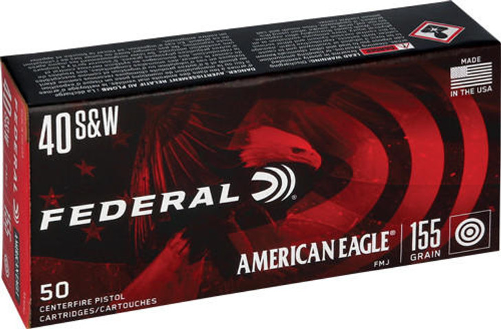 Federal Ae 40sw 155gr Fmj-tc - 50rd 20bx/cs