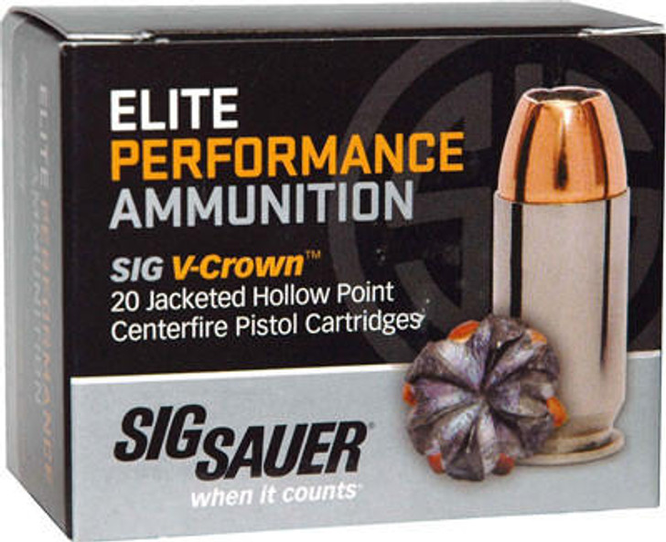 SIG Sig 9mm Luger 147gr Elite - V-crown Jhp 20rd 10bx/cs