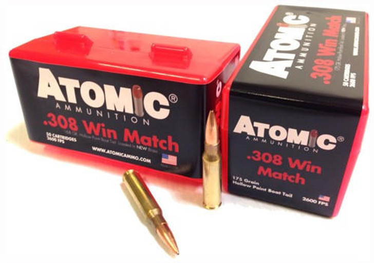 Atomic Ammunition Atomic 308 Win 175gr Match - Bthp 50rd 10bx/cs