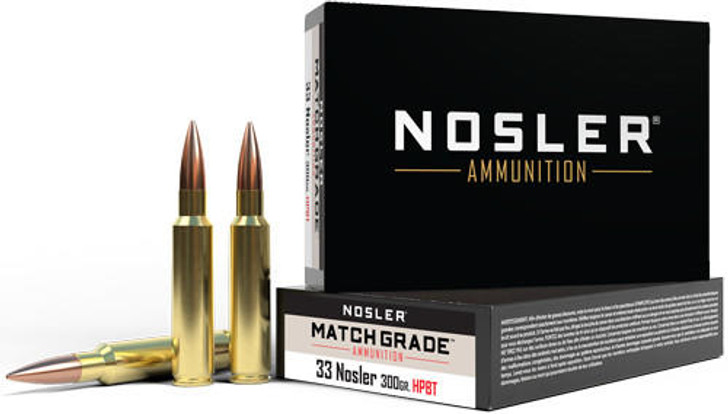 Nosler Bullets Nosler Match Grade 33 Nosler - 300gr Custom Hpbt 20rd 10bx/cs