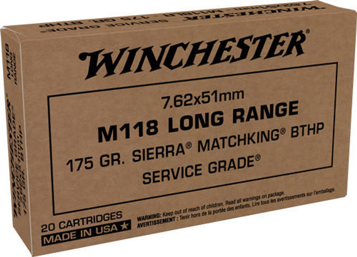 Winchester 7.62x51mm 175gr - Matchking Bthp 20rd 25bx/cs