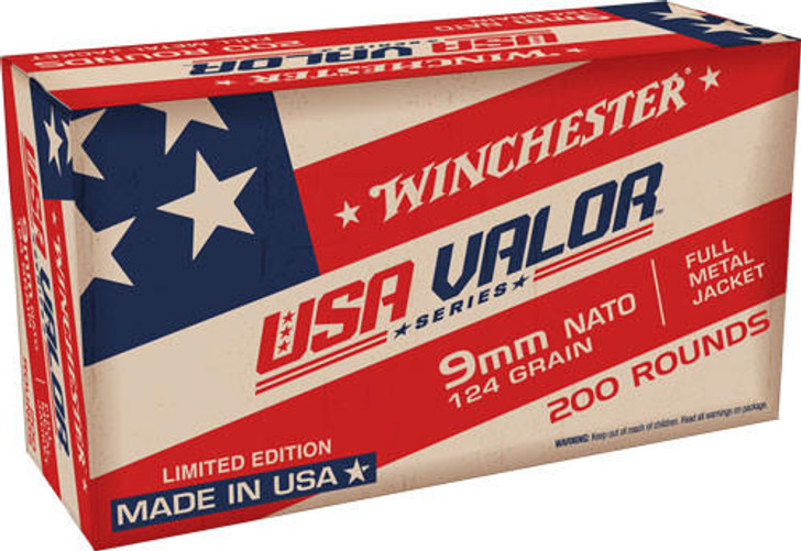 Winchester Usa Valor 9mm 124gr - Fmj 1000rd Case